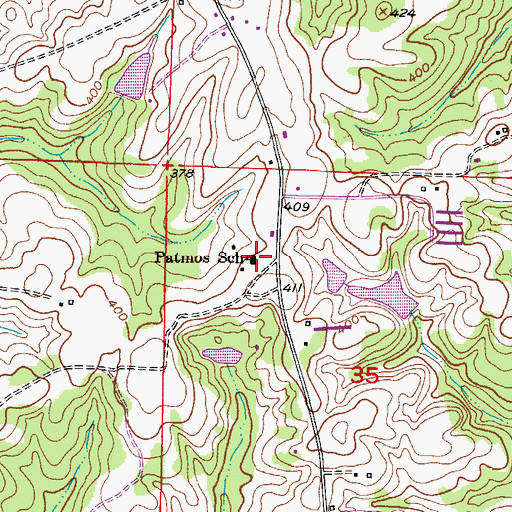 Topographic Map of Patmos Church, AR