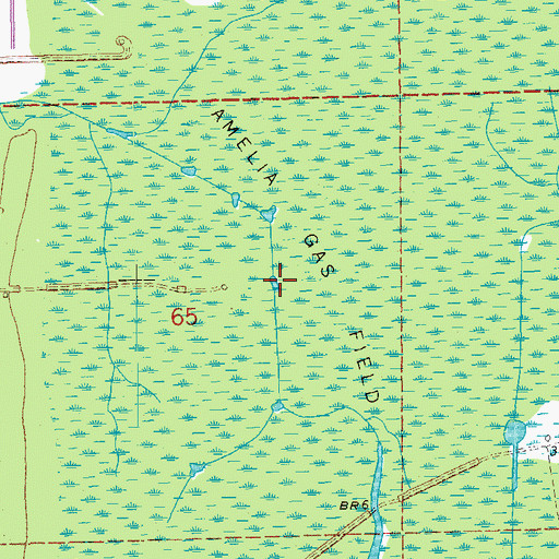 Topographic Map of Amelia Gas Field, LA