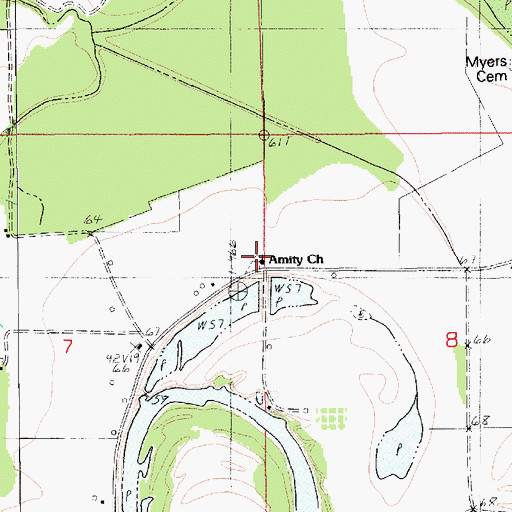 Topographic Map of Amity Church, LA