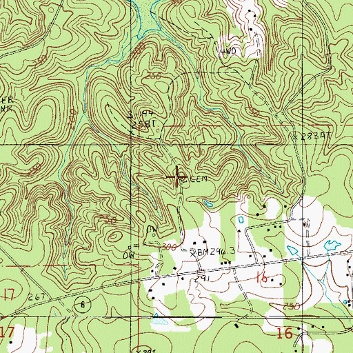 Topographic Map of Anderson Cemetery, LA