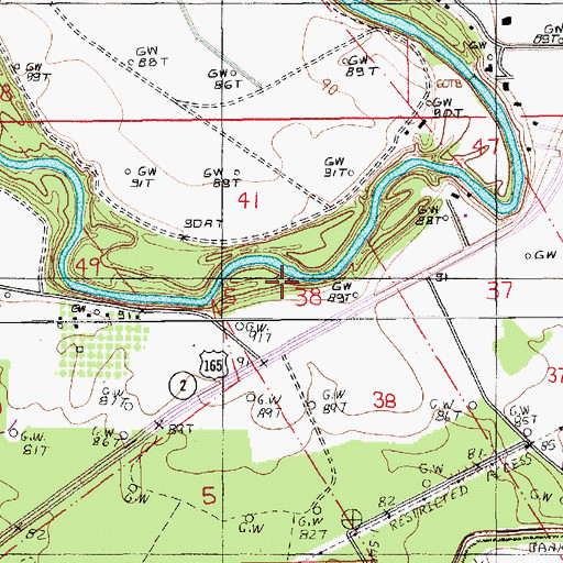 Topographic Map of Anderson Chapel Cemetery, LA