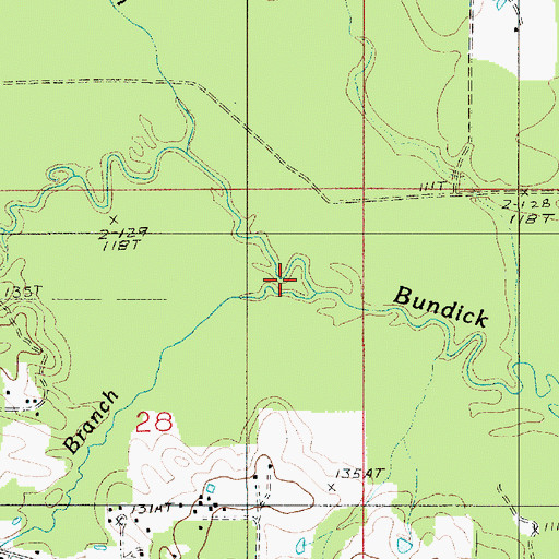 Topographic Map of Ant Branch, LA