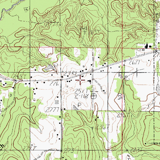 Topographic Map of Antioch Church, LA