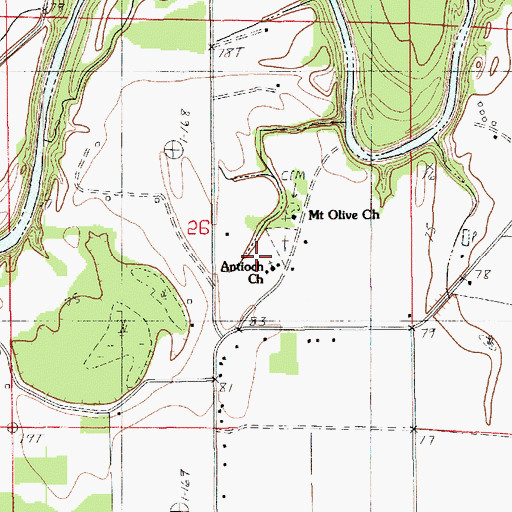 Topographic Map of Antioch Church, LA