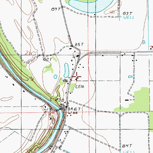 Topographic Map of Antioch Church, LA