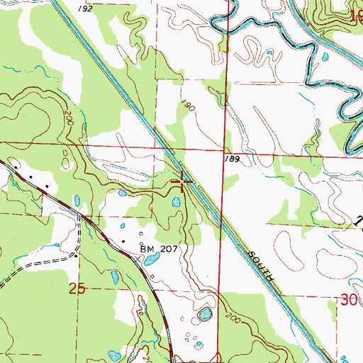 Topographic Map of Patterson Branch, AR