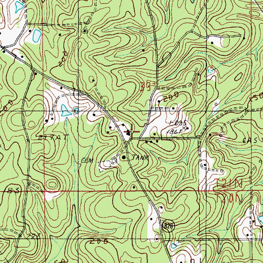 Topographic Map of Antioch Church, LA