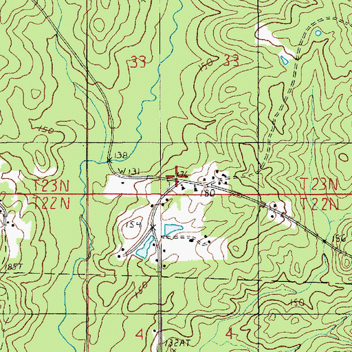 Topographic Map of Antioch Church, LA