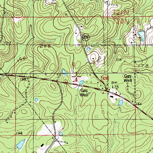 Topographic Map of Antioch School, LA