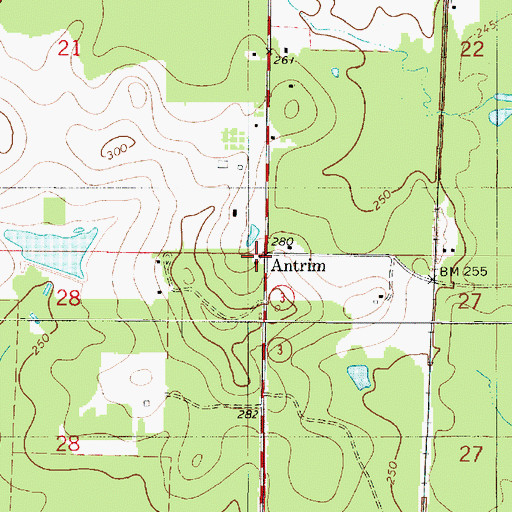 Topographic Map of Antrim, LA