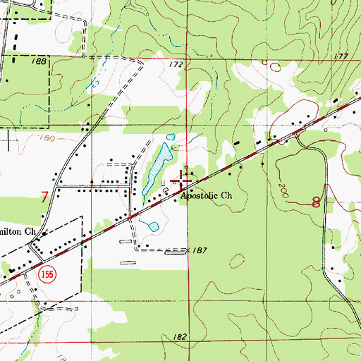 Topographic Map of Apostolic Church, LA