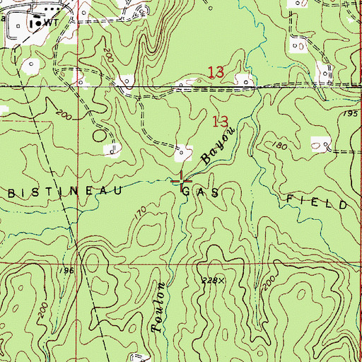 Topographic Map of Armistead Branch, LA