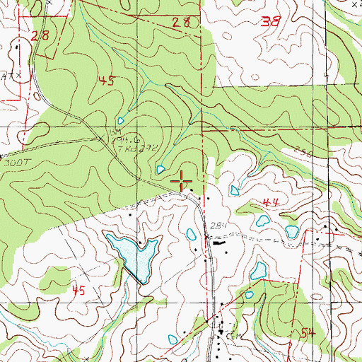 Topographic Map of Asbury Church, LA