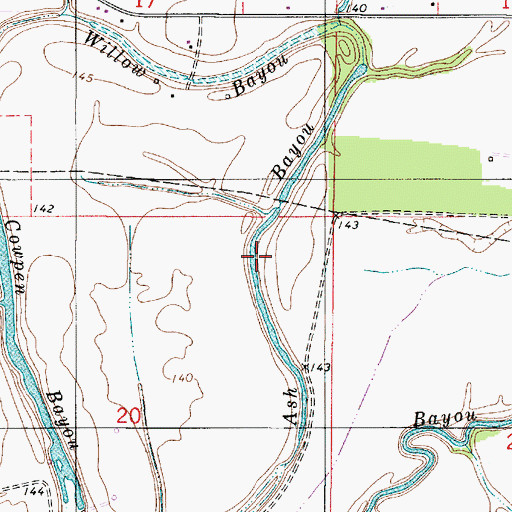 Topographic Map of Ash Bayou, LA