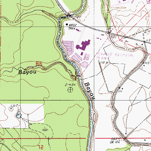 Topographic Map of Ash Bayou, LA