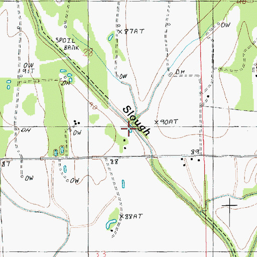 Topographic Map of Ash Slough, LA