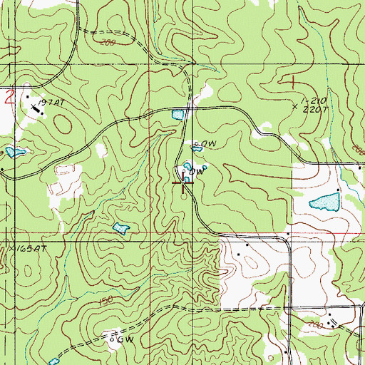 Topographic Map of Ashland Oil Field, LA