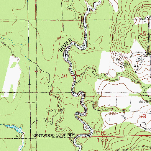 Topographic Map of Ashleys Branch, LA