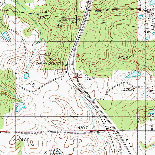 Topographic Map of Atkins Cemetery, LA