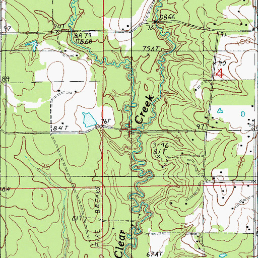 Topographic Map of Austin Branch, LA