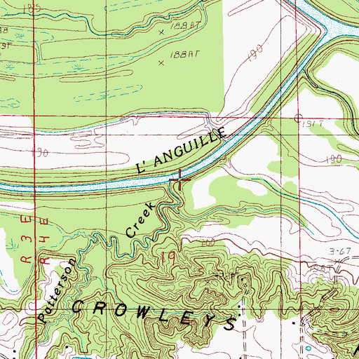 Topographic Map of Patterson Creek, AR