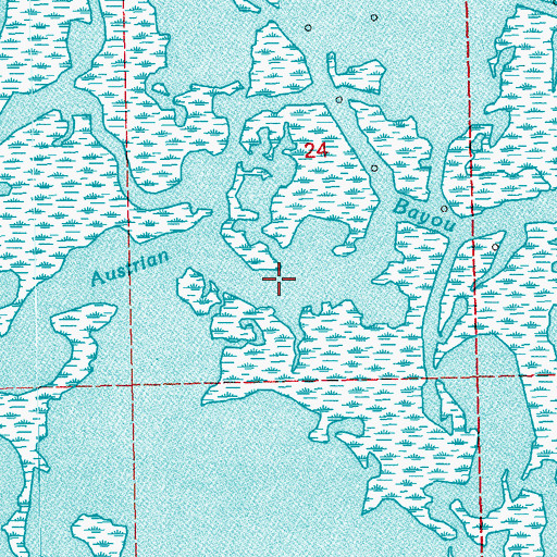 Topographic Map of Austrian Bayou, LA