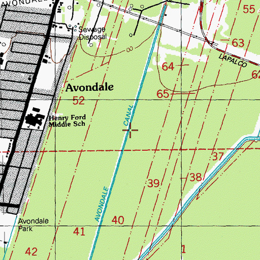 Topographic Map of Avondale Canal, LA