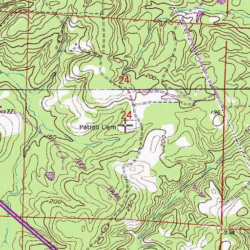Topographic Map of Patton Cemetery, AR