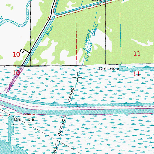 Topographic Map of Avondale Outflow Canal, LA