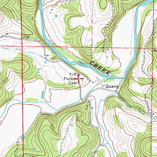 Topographic Map of Patton Cemetery, AR