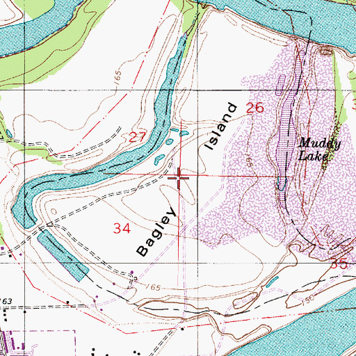 Topographic Map of Bagley Island, LA