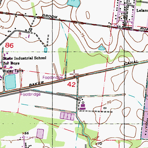 Topographic Map of Baker Canal, LA