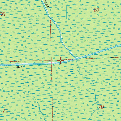 Topographic Map of Baker Canal East, LA