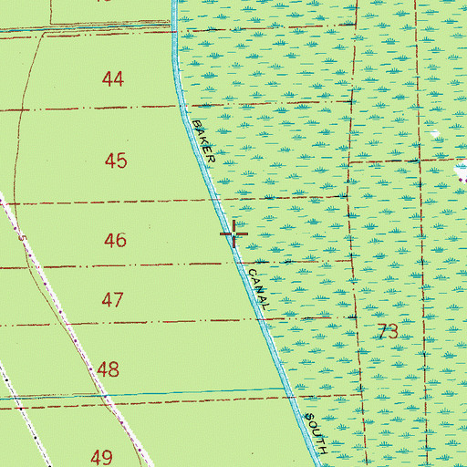 Topographic Map of Baker Canal South, LA