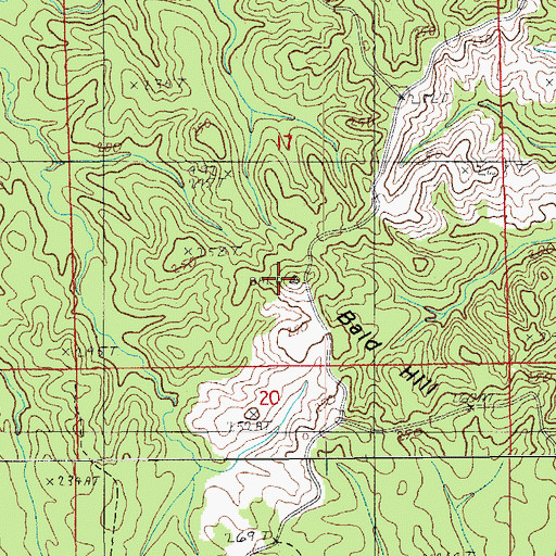 Topographic Map of Bald Hill, LA