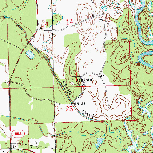Topographic Map of Bankston Cemetery, LA