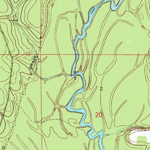 Topographic Map of Baptiste Creek, LA