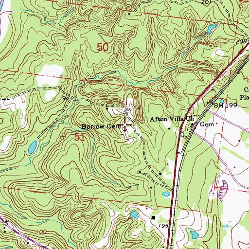 Topographic Map of Barrow Cemetery, LA