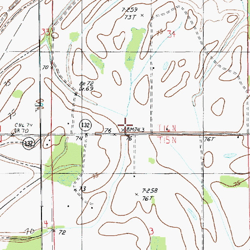 Topographic Map of Baskin Chapel, LA