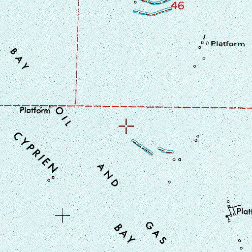 Topographic Map of Bastian Bay Oil and Gas Field, LA