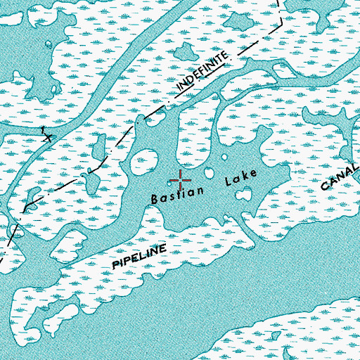 Topographic Map of Bastian Lake, LA