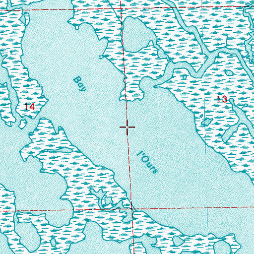Topographic Map of Bay l'Ours, LA