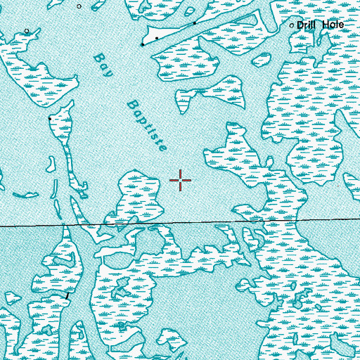 Topographic Map of Bay Baptiste, LA