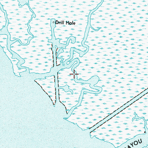 Topographic Map of Bay Batiste, LA