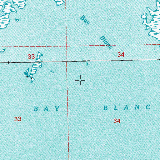 Topographic Map of Bay Blanc, LA