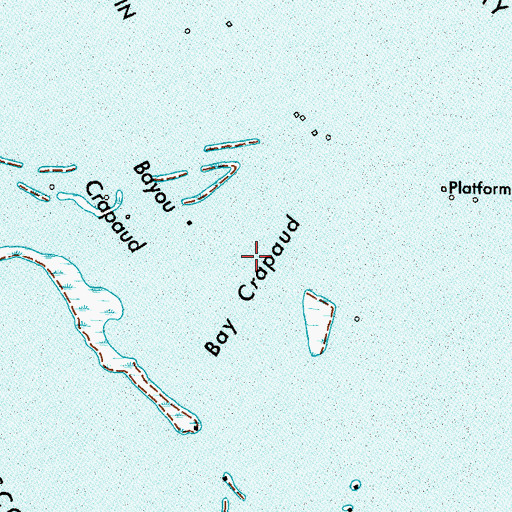 Topographic Map of Bay Crapaud (historical), LA