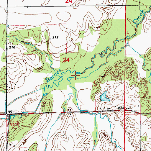 Topographic Map of Payne Creek, AR