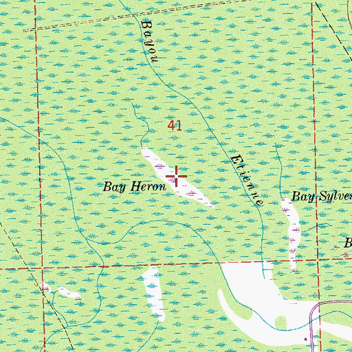 Topographic Map of Bay Heron, LA