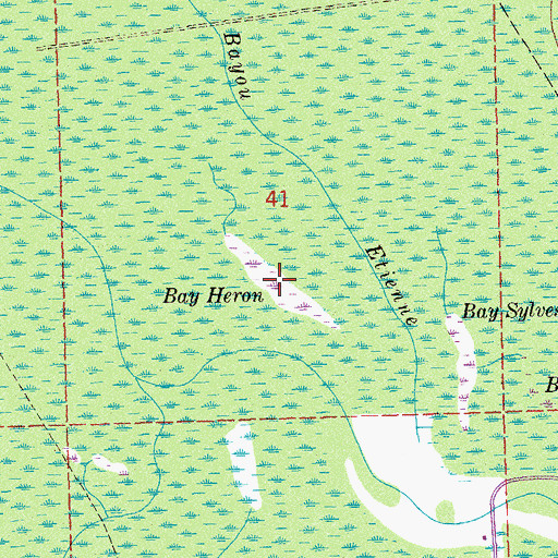Topographic Map of Bay Heron, LA