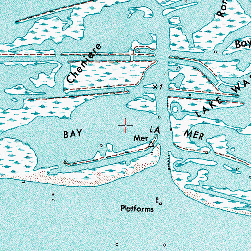 Topographic Map of Bay La Mer, LA